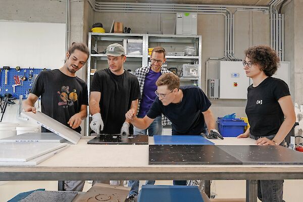 The team of FANTOPLAST inspecting material