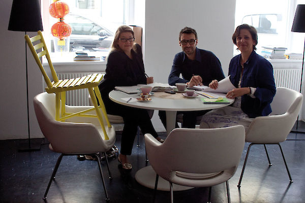 Das Gründungsteam der Neigungsgruppe Design - Tulga Beyerle, Thomas Geisler, Lilli Hollein